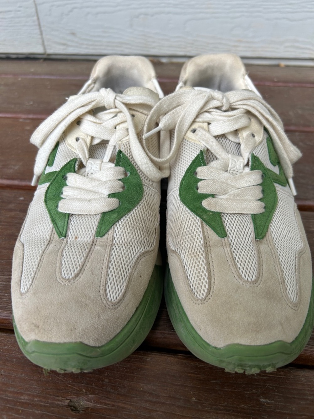 Sam Edelman Langley Beige and Green Athletic Sneakers, 8.5 - Picture 3 of 6